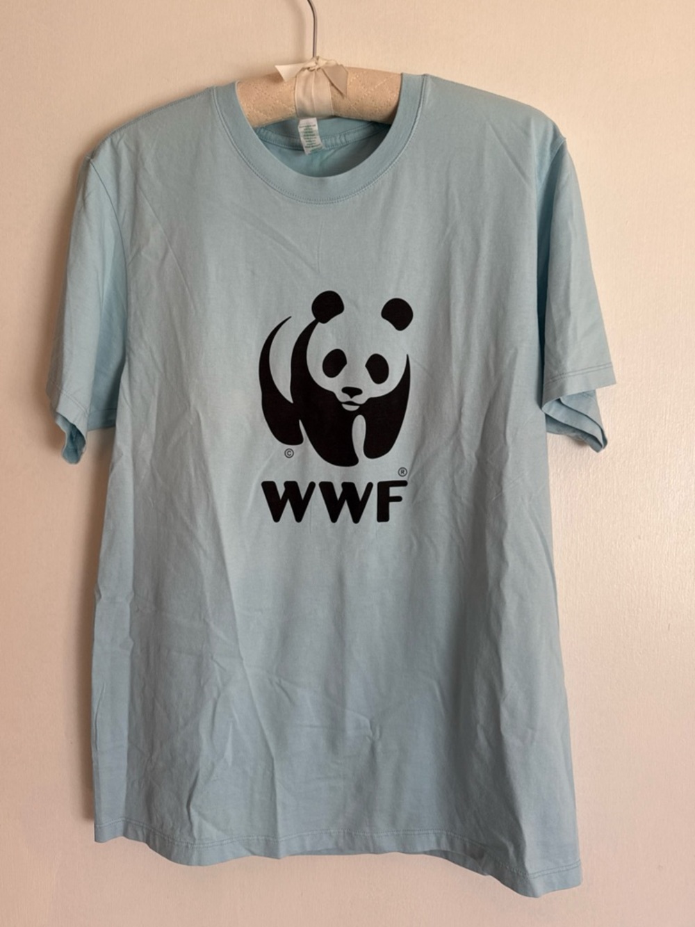 WWF Panda Bear Unisex Blue Tee Shirt  M, By SoftShirts Organic